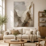 Vertical Stone Vein Textured Abstract Wall Art Canvas Print - Image 8