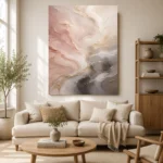 Blush Stone Flow Fluid Abstract Wall Art Canvas Print - Image 8