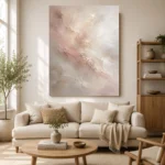 Blush Ivory Neutral Abstract Wall Art Canvas Print - Image 8