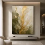 Verdant Gilded Bloom Gold Abstract Wall Art Canvas Print - Image 9