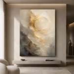 Auric Eclipse Gold Abstract Wall Art Canvas Print - Image 9