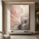 Blush Stone Flow Fluid Abstract Wall Art Canvas Print - Image 9
