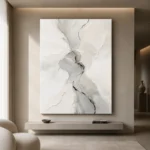 Silver Flow Neutral Abstract Wall Art Canvas Print - Image 9