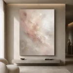 Blush Ivory Neutral Abstract Wall Art Canvas Print - Image 9