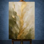 Verdant Gilded Bloom Gold Abstract Wall Art Canvas Print