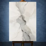 Silver Flow Neutral Abstract Wall Art Canvas Print