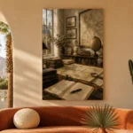 Antique Map Study Office Wall Art Canvas Print - Image 6