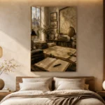 Antique Map Study Office Wall Art Canvas Print - Image 7