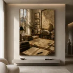 Antique Map Study Office Wall Art Canvas Print - Image 10