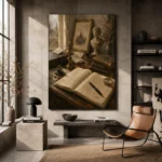 Classical Scholar Desk Office Wall Art Canvas Print - Image 2