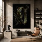 Ornate Tambourine Music Wall Art Canvas Print styled in a refined interior