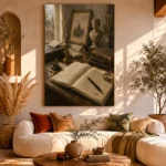 Classical Scholar Desk Office Wall Art Canvas Print - Image 11