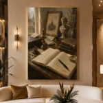 Classical Scholar Desk Office Wall Art Canvas Print - Image 3