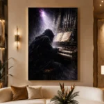 Cathedral Organist Music Wall Art Canvas Print displayed in a contemporary gallery-inspired room