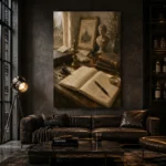 Classical Scholar Desk Office Wall Art Canvas Print - Image 4