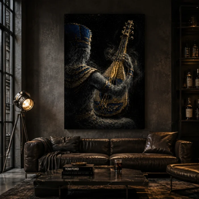 Midnight Oud Music Wall Art Canvas Print | Curatora