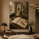 Classical Scholar Desk Office Wall Art Canvas Print - Image 5