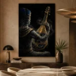 Midnight Oud Music Wall Art Canvas Print presented in a sophisticated home setting