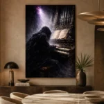 Cathedral Organist Music Wall Art Canvas Print presented in a sophisticated home setting