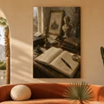 Classical Scholar Desk Office Wall Art Canvas Print - Image 6