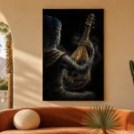 Midnight Oud Music Wall Art Canvas Print showcased in an elegant minimalist interior