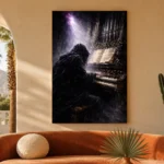 Cathedral Organist Music Wall Art Canvas Print showcased in an elegant minimalist interior