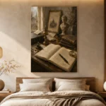 Classical Scholar Desk Office Wall Art Canvas Print - Image 7