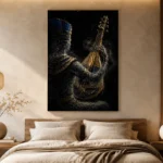 Midnight Oud Music Wall Art Canvas Print showcased in an elegant minimalist interior