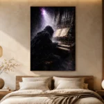 Cathedral Organist Music Wall Art Canvas Print showcased in an elegant minimalist interior