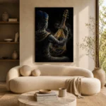 Midnight Oud Music Wall Art Canvas Print showcased in an elegant minimalist interior