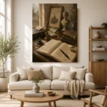 Classical Scholar Desk Office Wall Art Canvas Print - Image 9