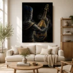 Midnight Oud Music Wall Art Canvas Print showcased in an elegant minimalist interior
