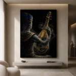 Midnight Oud Music Wall Art Canvas Print showcased in an elegant minimalist interior