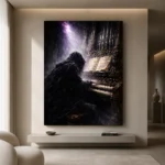 Cathedral Organist Music Wall Art Canvas Print showcased in an elegant minimalist interior