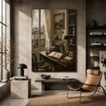 Parisian Study Office Wall Art Canvas Print - Image 2