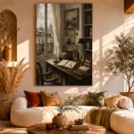 Parisian Study Office Wall Art Canvas Print - Image 11