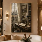 Parisian Study Office Wall Art Canvas Print - Image 3