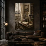 Parisian Study Office Wall Art Canvas Print - Image 4