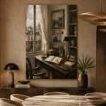 Parisian Study Office Wall Art Canvas Print - Image 5
