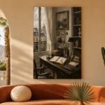 Parisian Study Office Wall Art Canvas Print - Image 6