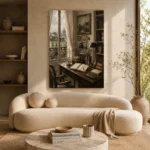 Parisian Study Office Wall Art Canvas Print - Image 8
