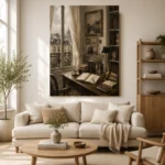 Parisian Study Office Wall Art Canvas Print - Image 9