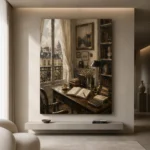 Parisian Study Office Wall Art Canvas Print - Image 10