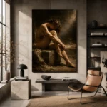 Hourglass Male Figure Classical Nude Wall Art Canvas Print - Image 2