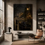 Riverside Noir Movie Wall Art Canvas Print styled in a refined interior
