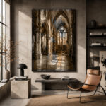Gothic Cathedral Interior Gothic Wall Art Canvas Print - Image 11