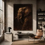 Bronze Elephant Animal Wall Art Canvas Print - Image 2
