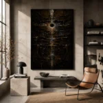 Celestial Axis Abstract Wall Art Canvas Print - Image 2