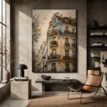 Parisian Facade Architecture Wall Art Canvas Print - Image 2