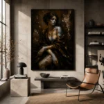 Gilded Noir Figure Black & Gold Wall Art Canvas Print - Image 2
